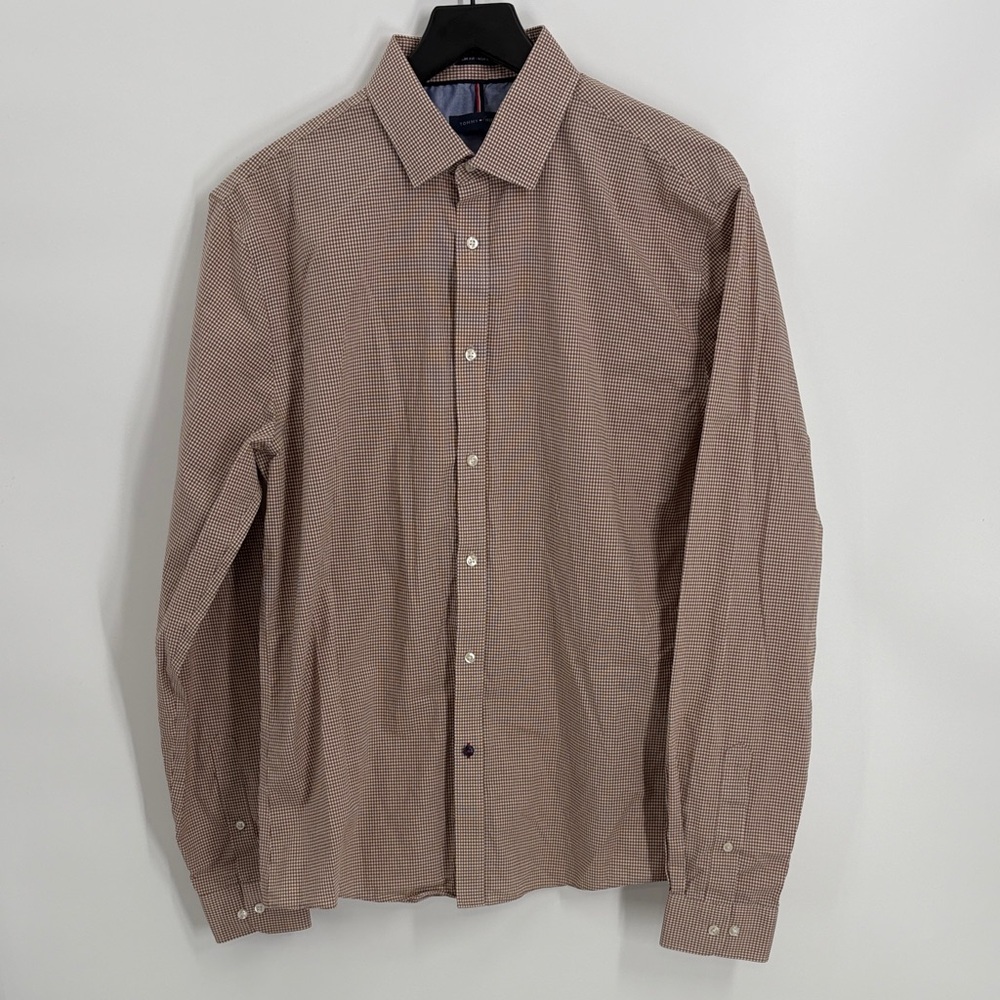 Tommy Hilfiger Slim Fit Button Front Long Sleeve Cotton Shirt- Size 16 1/2